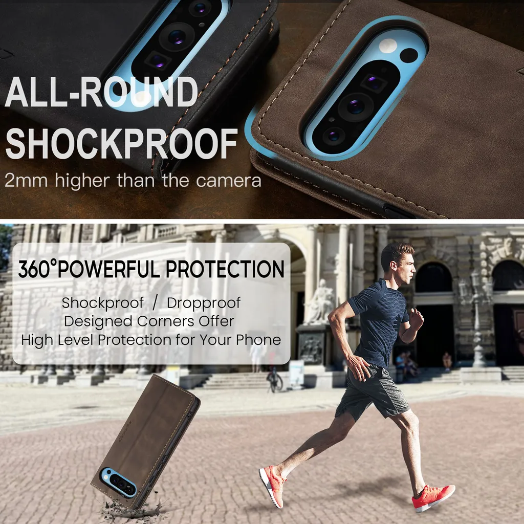 Cover Professionale Google Pixel 9 Pro XL Bronzo Retro Stand Case - 7