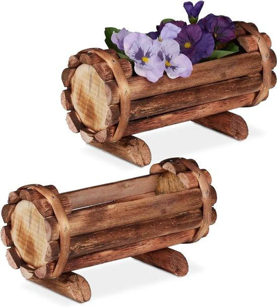Petit bac à fleurs en bois pour herbes aromatiques et déco jardin
