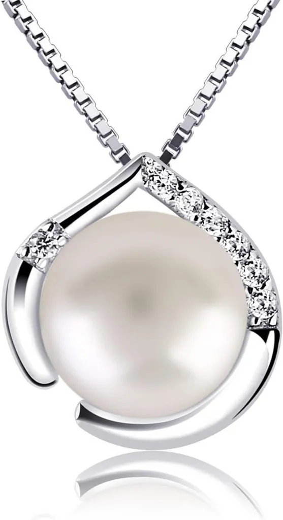 Collier Femme Argent 925 et Pendentif Perle d'Eau Douce - Bijou Chic