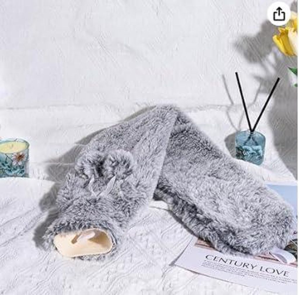Extra Lang Wärmflasche mit Bezug Flauschig,Auslaufsicher & Produktbild 