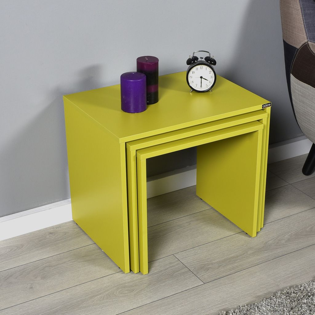 Skye Decor, Shp-103-Yy-1, Satztisch, Grün, 100 % MELAMINBESCHICHTETE SPANPLATTEN, 55 x 40 x 47 cm