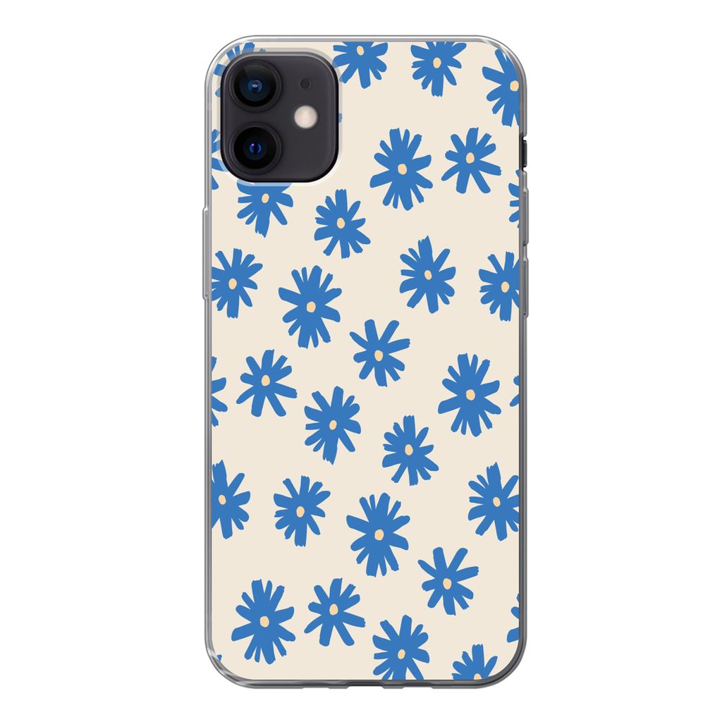 MuchoWow Handyhülle Schutzhülle Hülle für iPhone 12 mini Blume - Muster - Minimalismus Silikon Softcase Handy Hülle - Bild