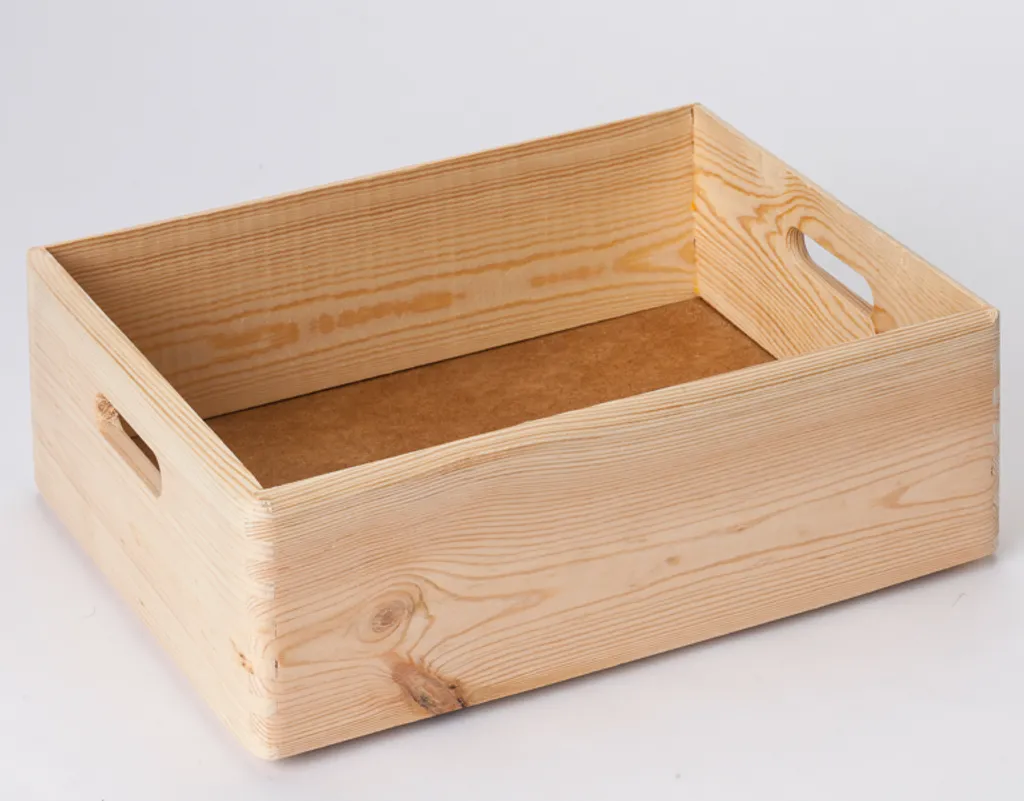 Cassetta Legno Kesper 40x30x23 - Organizzatore Pino Naturale Impilabile