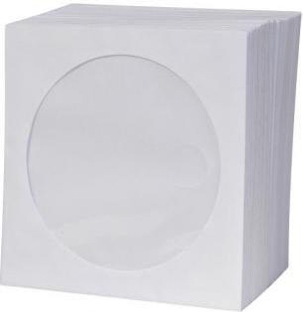 Papierová obálka s okienkom na CD/DVD, 100ks, biela Obrázok produktu 3