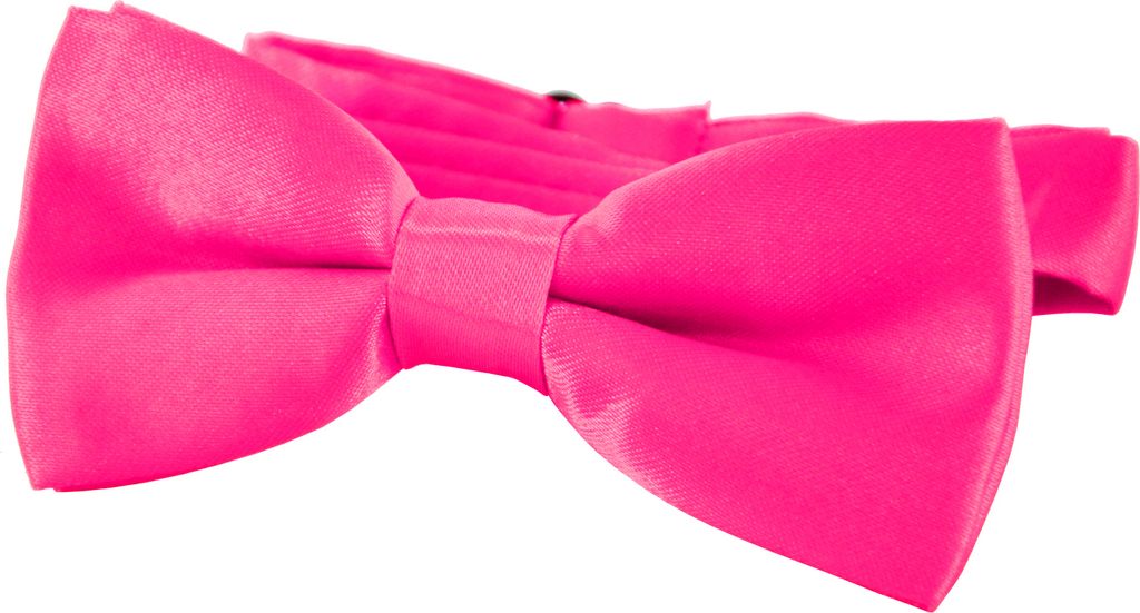 DonDon Edle Kinder Fliege gebunden und längenverstellbar 9 x 4,5 cm pink glänzend in Seidenlook