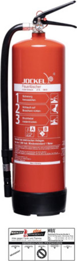 Jockel S6FLJM27 6 Liter AB Feuerlöscher Schaum frostsicher - 30 ° C, 27 A, 144 B = 9 LE