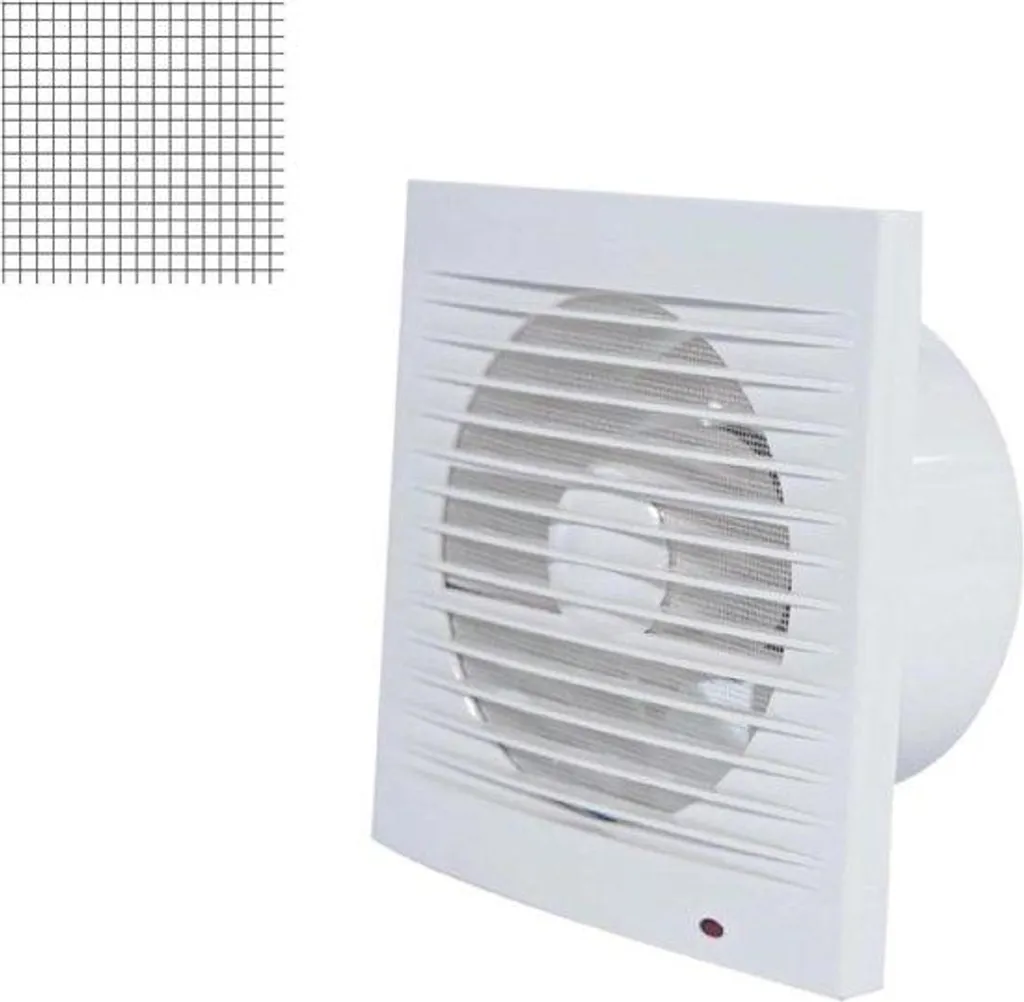 Ventilateur 125 mm 150 m³/h avec grille anti-insectes pour salle de bain