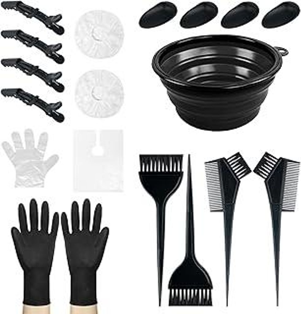 NEPAK 18 Pcs Haarfärbepinsel Set,Haarpinsel zum Haare Färben,Haarfärbeset mit Färbeschale,Färbepinsel,Haare Färben Zubehör for DIY, Salon