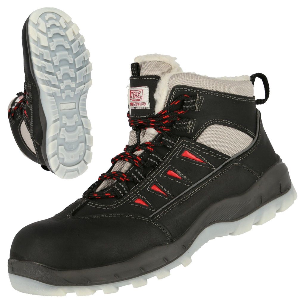 6x NITRAS SPORT STEP MID W, Sicherheitswinterstiefel, halbhoch, S3 CI, strapazierfähiges Vollleder, schwarz (Farbcode: 1000), widerstandsfähige u...