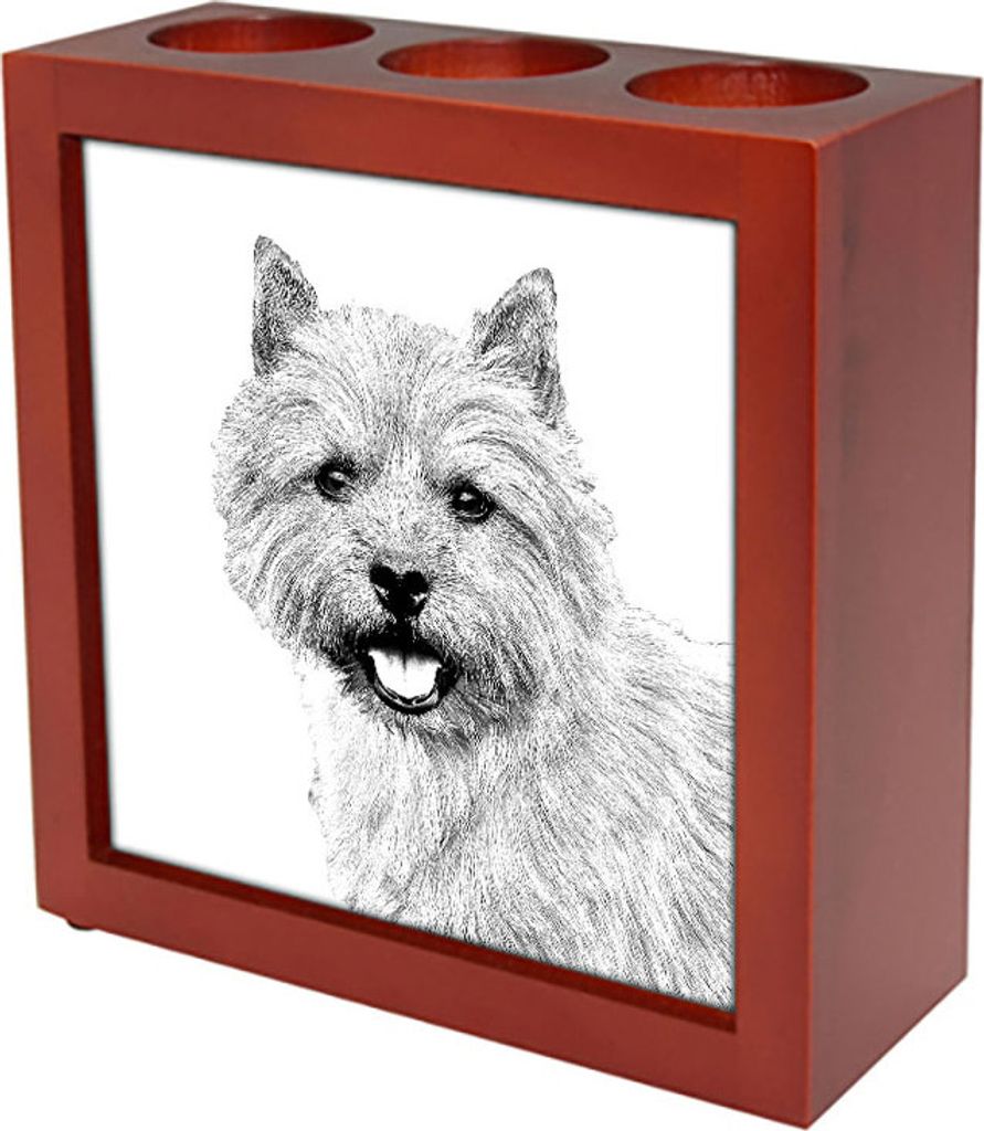 Norwich Terrier - Stifthalter mit Hund, Schreibtischorganizer mit Aufdruck, personalisierte Schreibtischdekoration der Marke Art-Dog