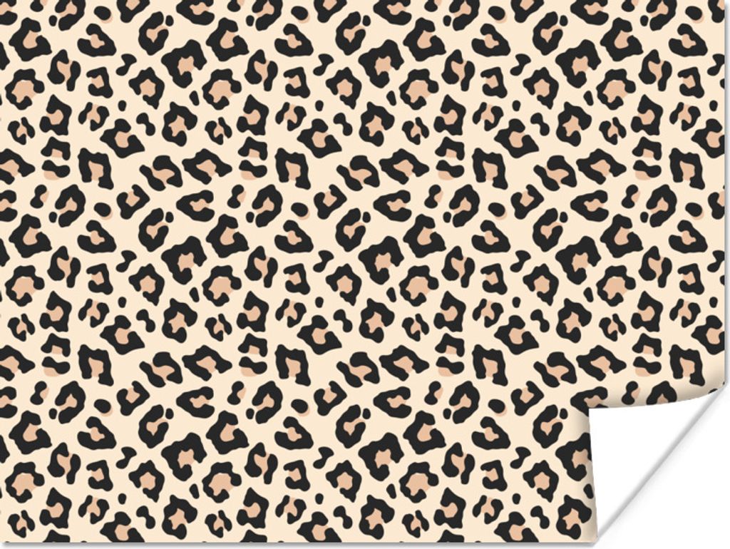 MuchoWow Poster Pantherdruck - Weiß - Rosa 80x60 cm - Kunst für zu Hause