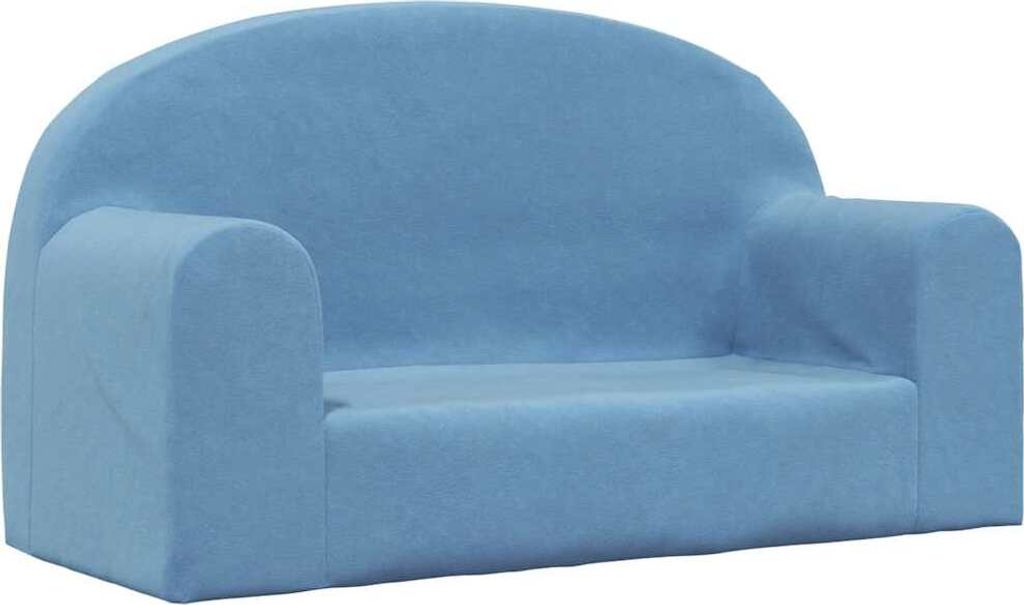 vidaXL Kindersofa 2-Sitzer Blau Weich Plüsch Produktbild 