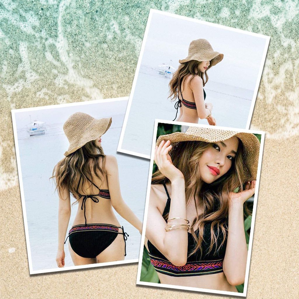 Stroh Sommerhut für Damen mit Groß Sonnen Shade schlaffer Produktbild 6