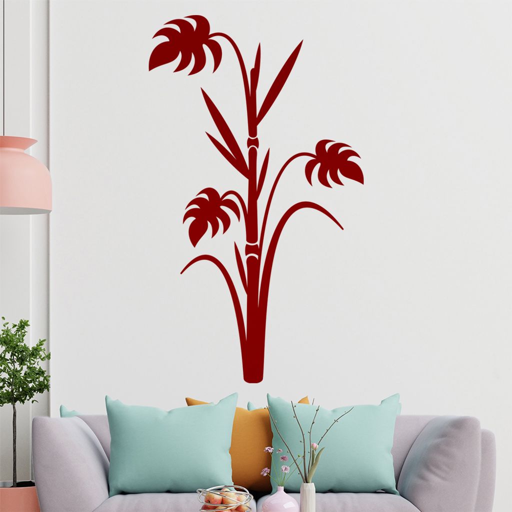 Bambus - Pflanze - Dekoration Wandtattoo in 6 Größen - Wandaufkleber Wall Sticker - Dekoration, Küche, Wohnzimmer, Schlafzimmer, Badezimmer