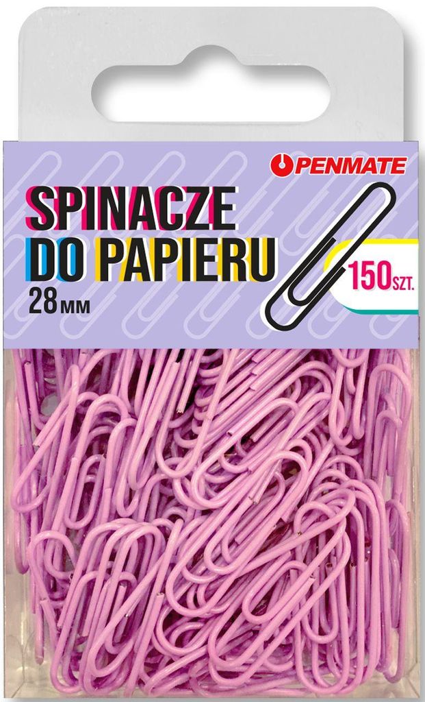Spinacze biurowe 28 mm fioletowe 150 sztuk Penmate Produktbild 