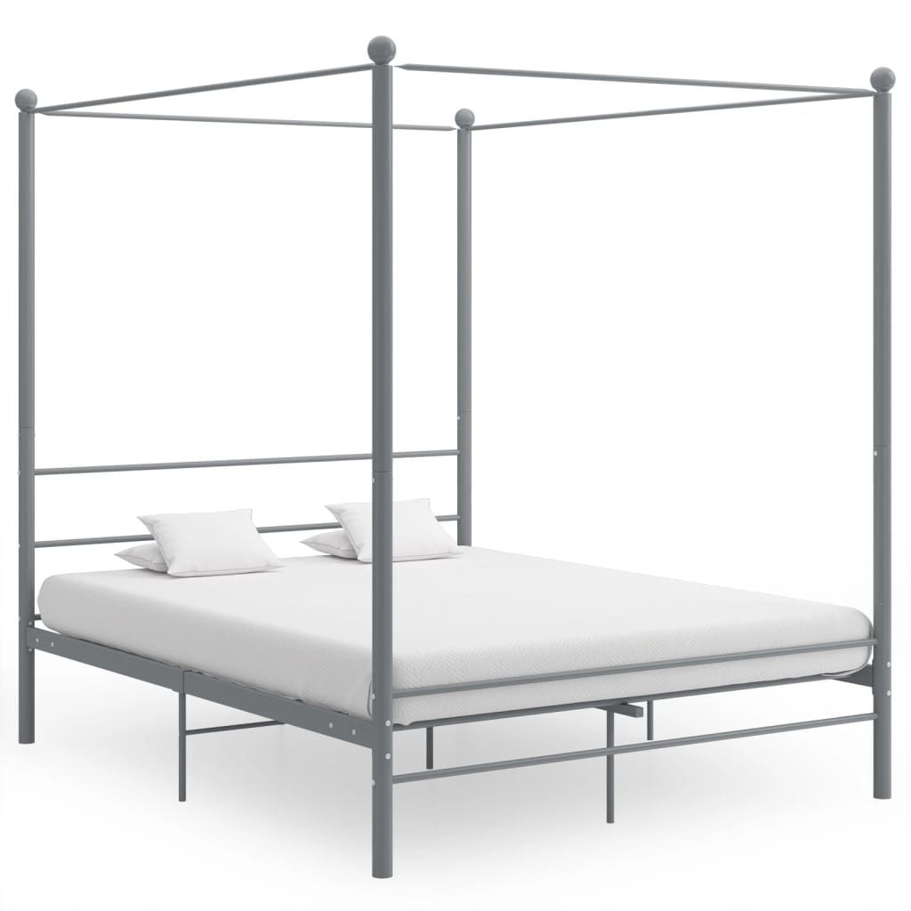 Ankonbej Himmelbett Grau Metall 160x200 cm