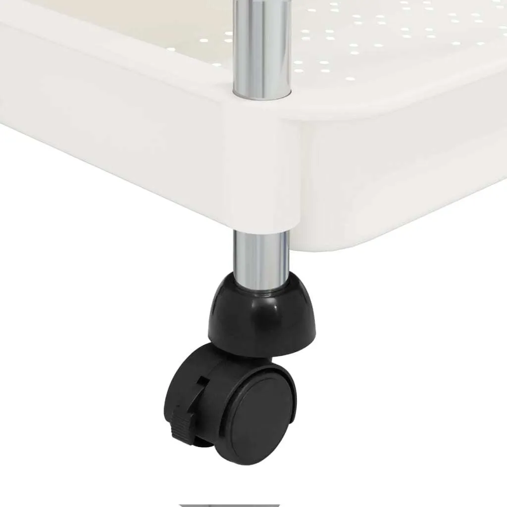 Carrello Cucina 5 Ripiani Bianco 42x29x128 cm Ferro e ABS | Salvaspazio - 6