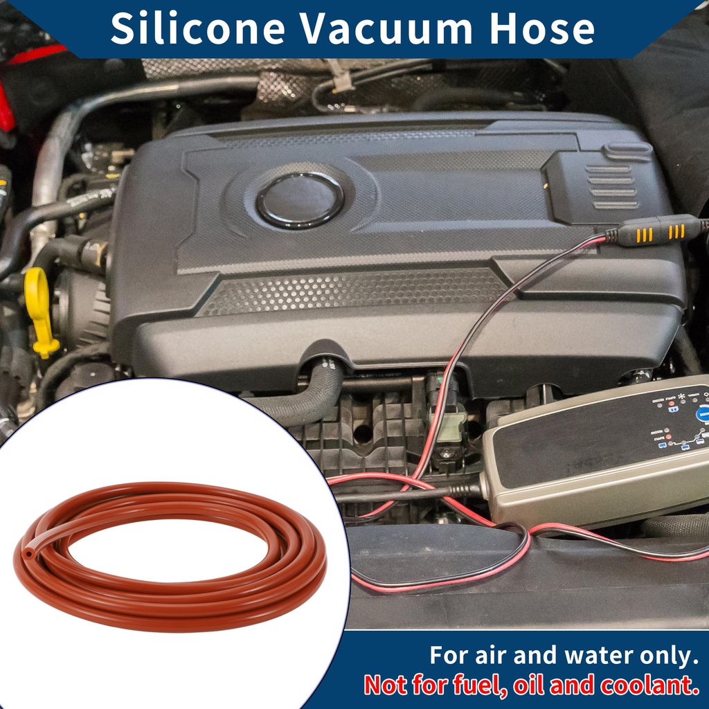 Silikon-Vakuumschlauch für Automobil-Vakuumsysteme Hochtemperatur 16,4 Fuß 3/16" 4mm ID 3mm Dicke 1 Stück Rot
