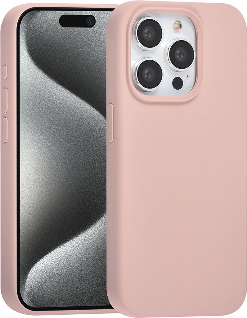 TUNIQ iPhone 15 Pro Back cover case - Premium Liquid silicone - Pink