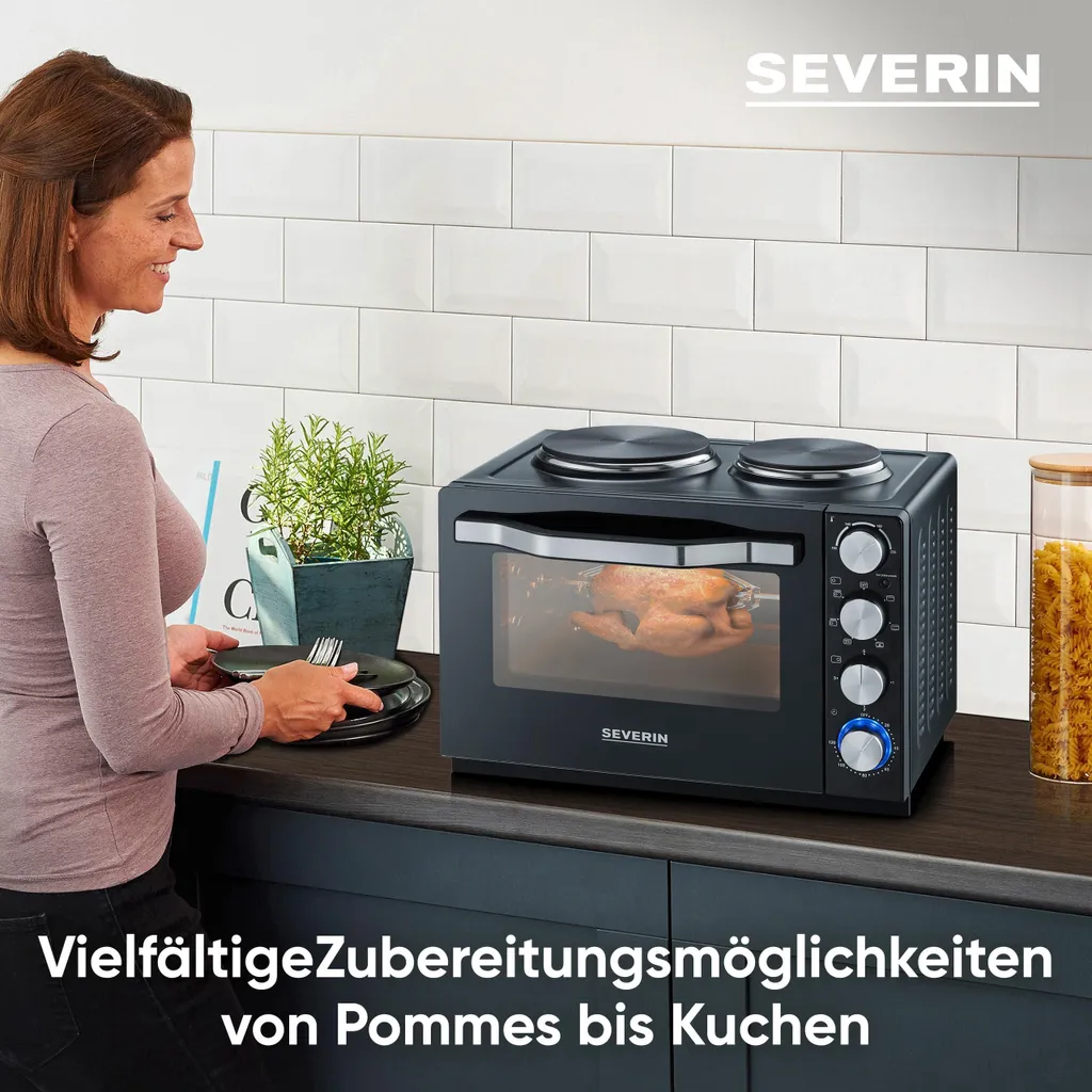Four Severin TO 2074 à Chaleur Tournante et Plaques de Cuisson 30L - 10