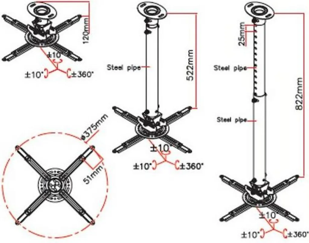 Support Plafond Pour Vidéoprojecteur - Idéal Home Cinéma et Bureaux