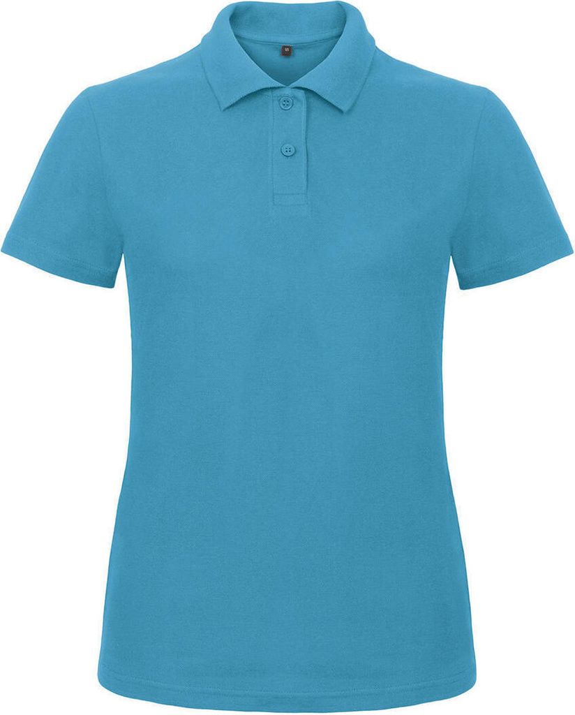 B&C Damen Polo Shirt T Shirt Kragen Basic Poloshirt T-Shirt kurzarm, Größe:2XL, Farbe:Atoll