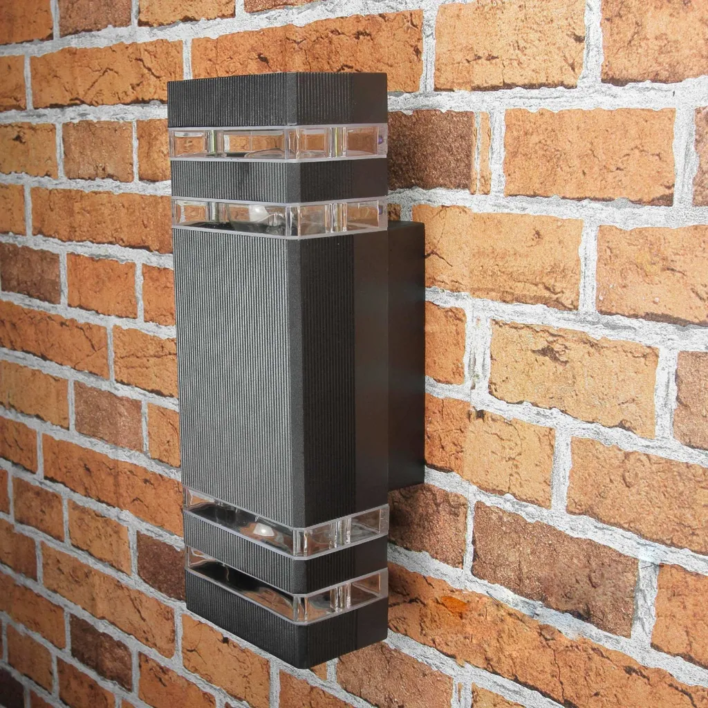 Lampe murale d'extérieur double éclairage haut et bas anthracite E27 - 5