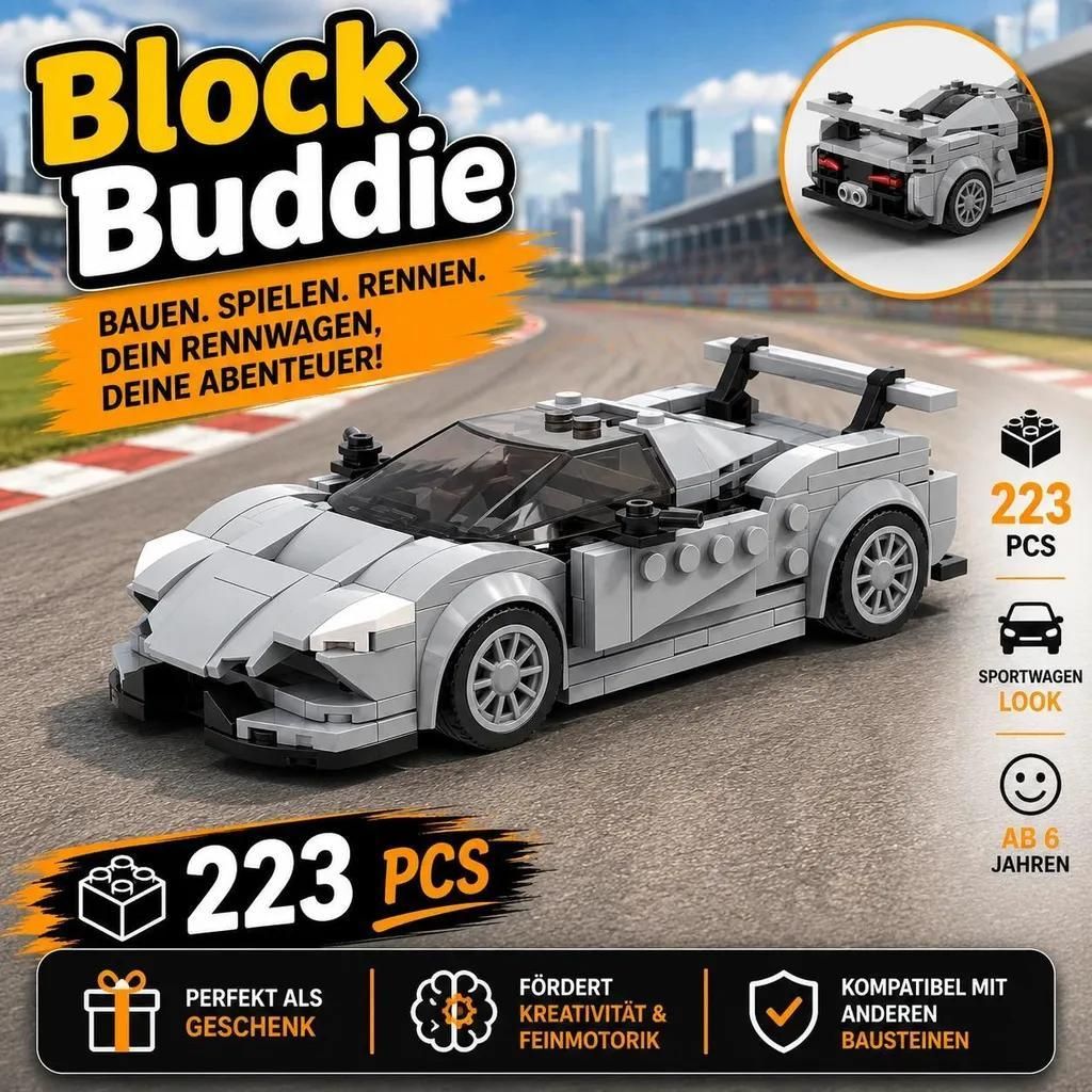 BlockBuddie™ Lykan Hypersport inspiriertes Klemmbaustein Produktbild 