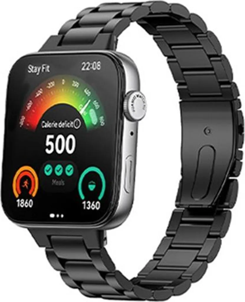 2 Cinturini Metallo Tre Perle per Huawei FIT 3/4 Nero - Qualità