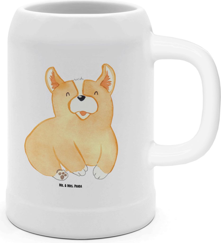 Mr. & Mrs. Panda Seidel Corgie - Weiß - Geschenk, Humpen, Produktbild 
