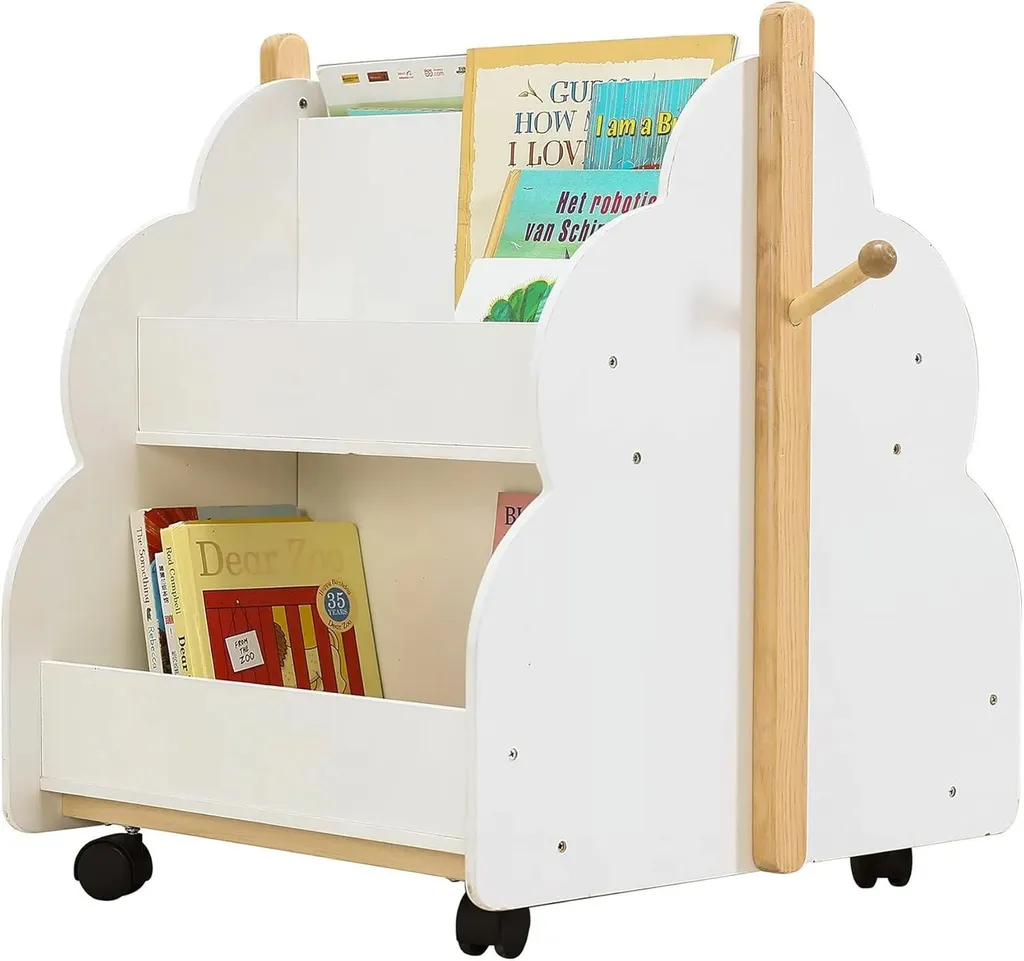 Bibliothèque arbre blanche bois 4 compartiments mobile pour chambre bébé - 2