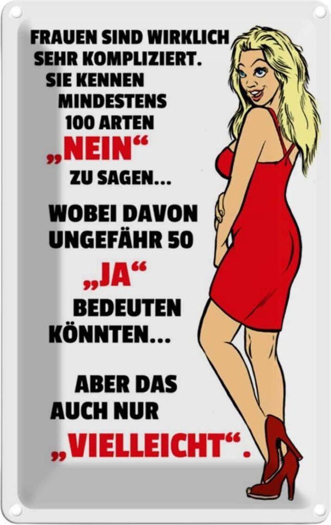 vianmo Blechschild 30x20 cm Frauen kennen 100 Arten Nein sagen Spruch Zitat