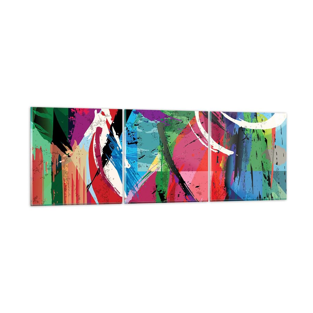 Bilder auf glas - Abstraktion modern - 90x30cm - Glasbilder - Wandbilder - Kunstdruck - zum Aufhängen bereit - Wanddekoration aus Glas - Glas Bild...