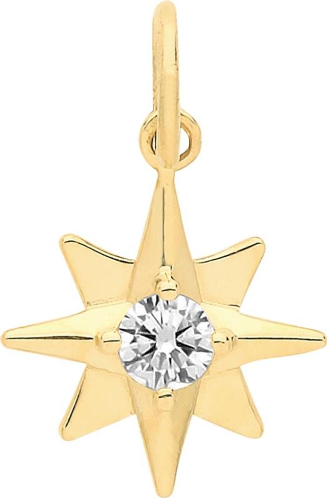 Edler 9 Karat (375) Gold Damen - Anhänger mit Zirkonia - 19mm*13mm; TRS28209