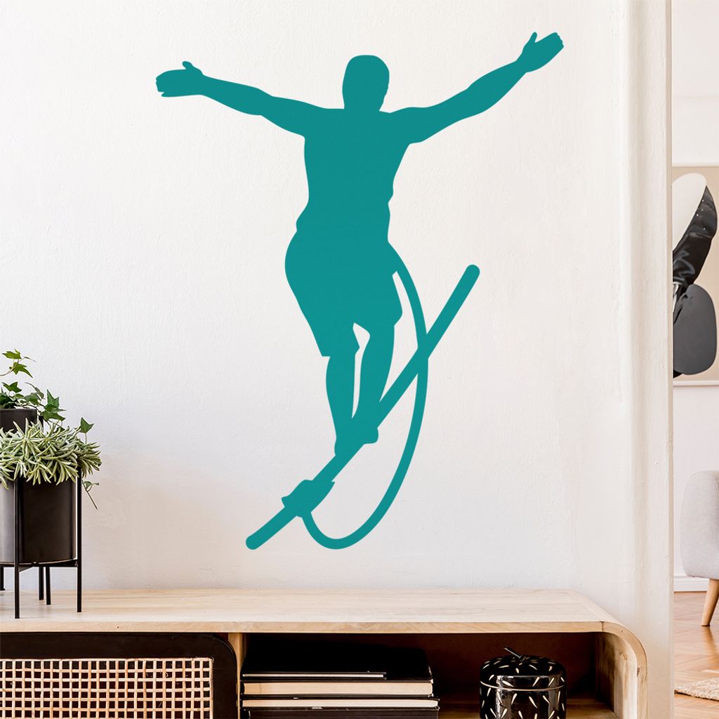 Seiltanz laufen Sport Figur Wandtattoo Wandaufkleber Wall Sticker - Dekoration, Küche, Wohnzimmer, Schlafzimmer, Badezimmer