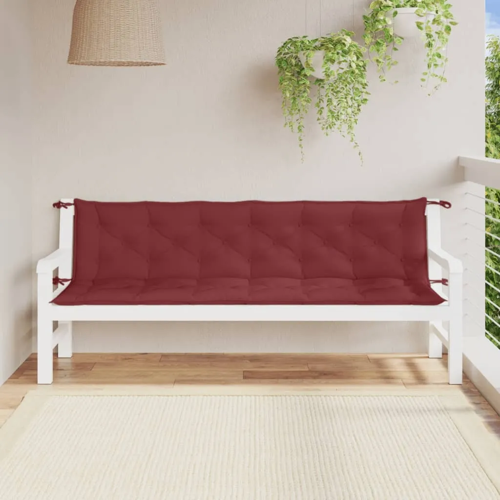 Cuscini per Panca 200cm Rosso Vino Melange | Set 2 Morbidi e Resistenti - 4