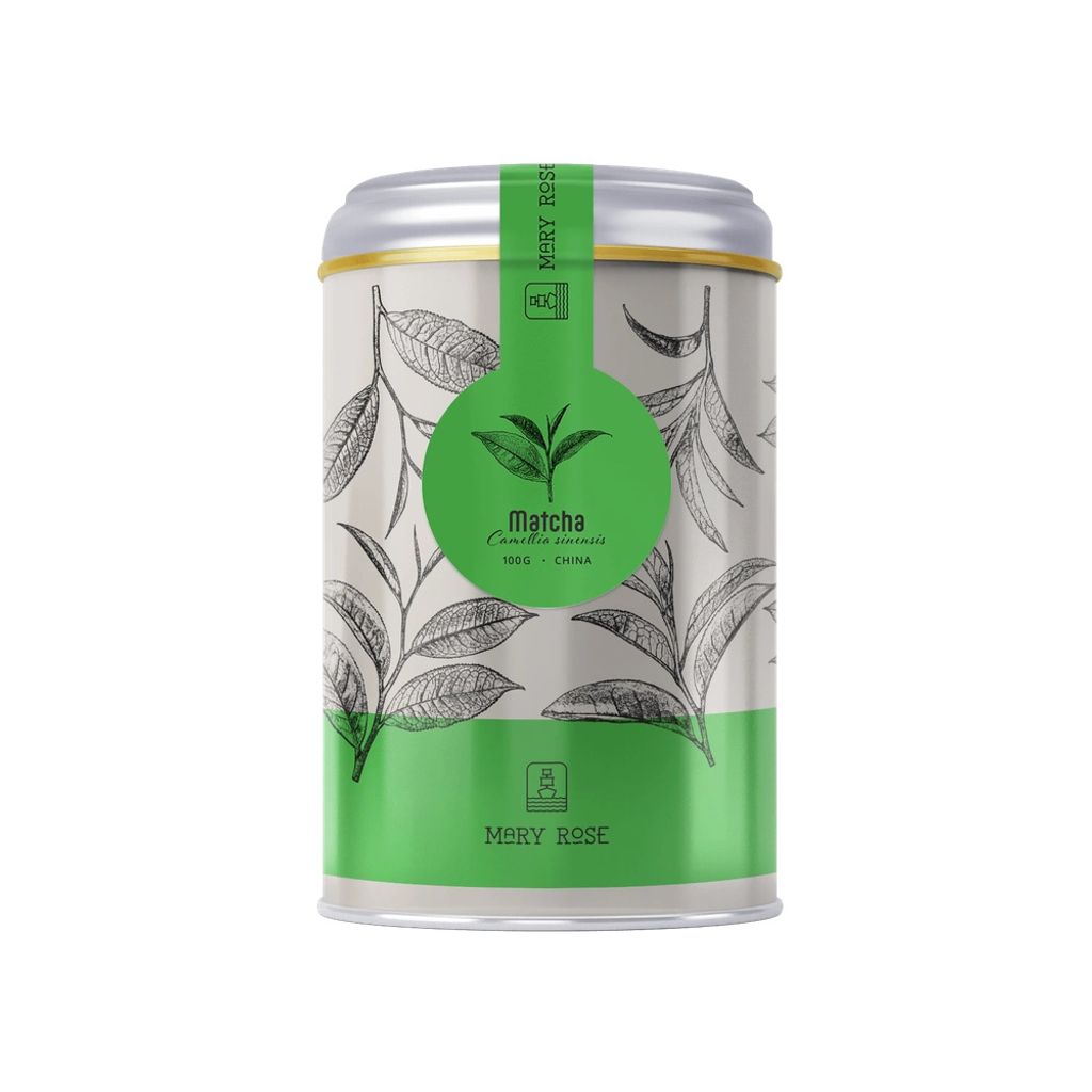 Mary Rose - Matcha Tee Pulver in Dose 100g - Grüner Tee Aus Produktbild 