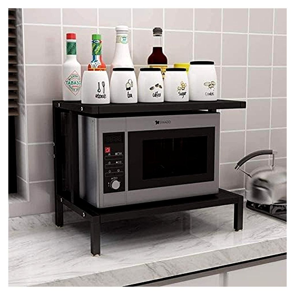3-stöckiges Mikrowellenregal – Küchenarbeitsplatten-Organizer und Toaster-Ständer mit 30 kg Tragkraft – Halter für Topfdeckel und Kochgesch...