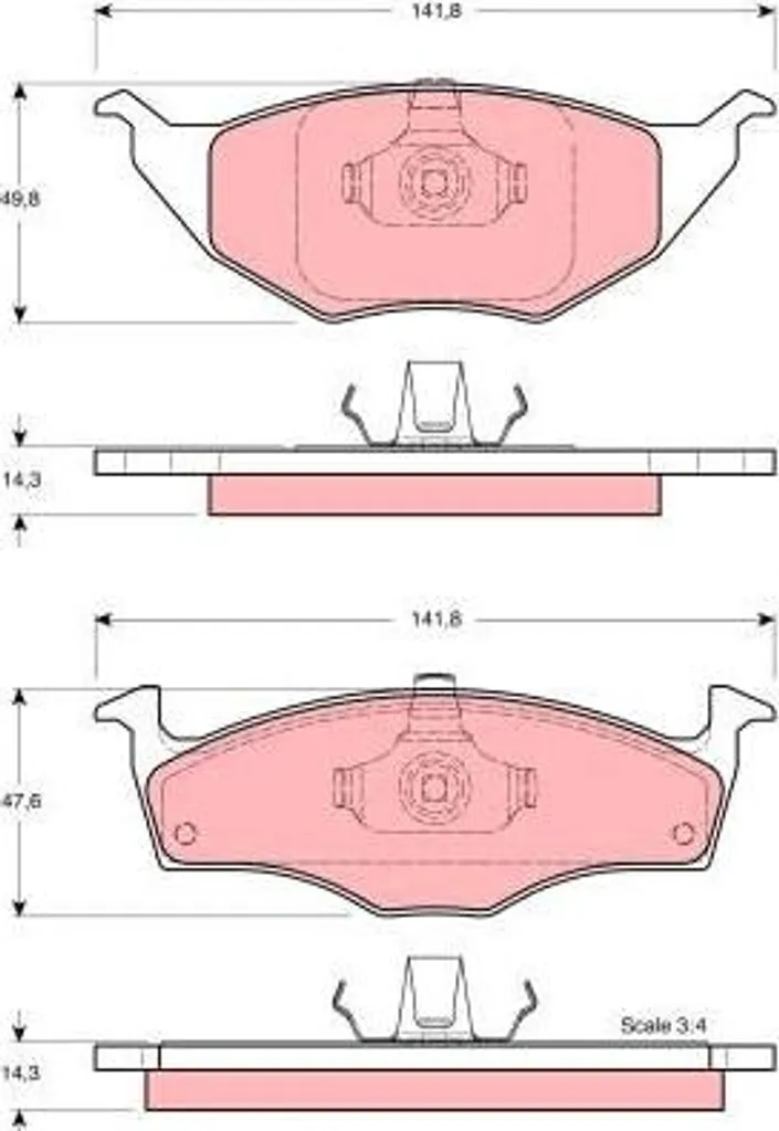 Plaquettes de frein TRW GDB1375 pour Lupo, compatible OE 6E0698151