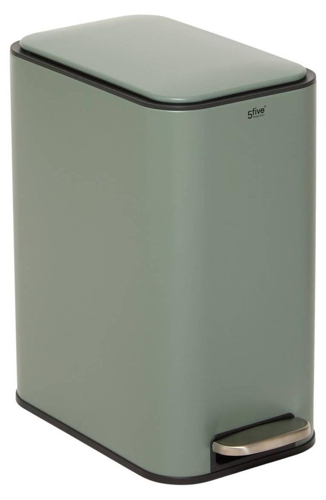 Schlanker, rechteckiger treteimer „delta“, 20 l, grün - 5 Produktbild 