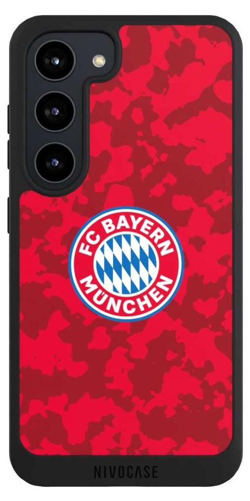 NIVOCASE Handyhülle für Samsung Galaxy S23 Hülle NIVOpure Case Schwarz FC Bayern München Camouflage FCB