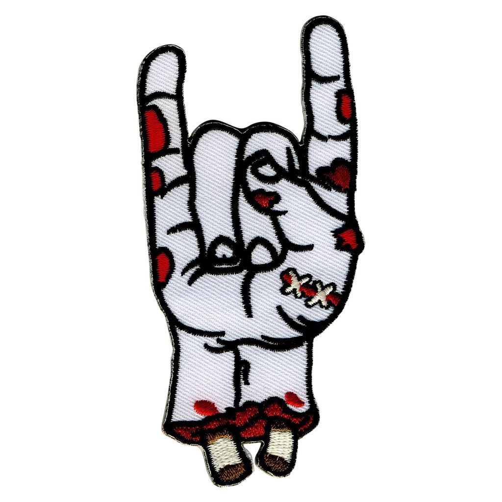 Aufnäher - Zombie-Hand - weiß - Patch