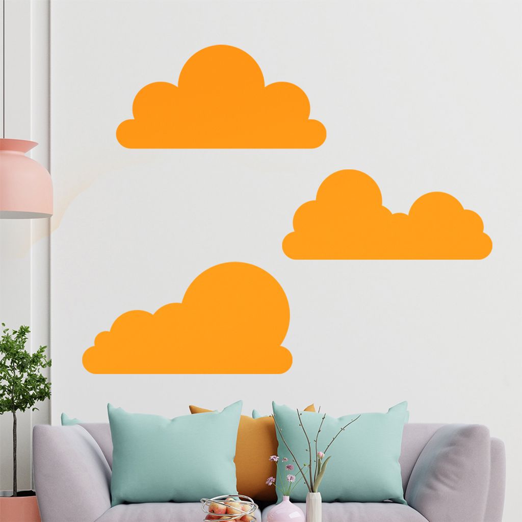 KIWISTAR Wolken Set frei plazierbar Wandtattoo in 6 Größen - Wandaufkleber Wall Sticker - Dekoration, Küche, Wohnzimmer, Schlafzimmer, Badezimmer