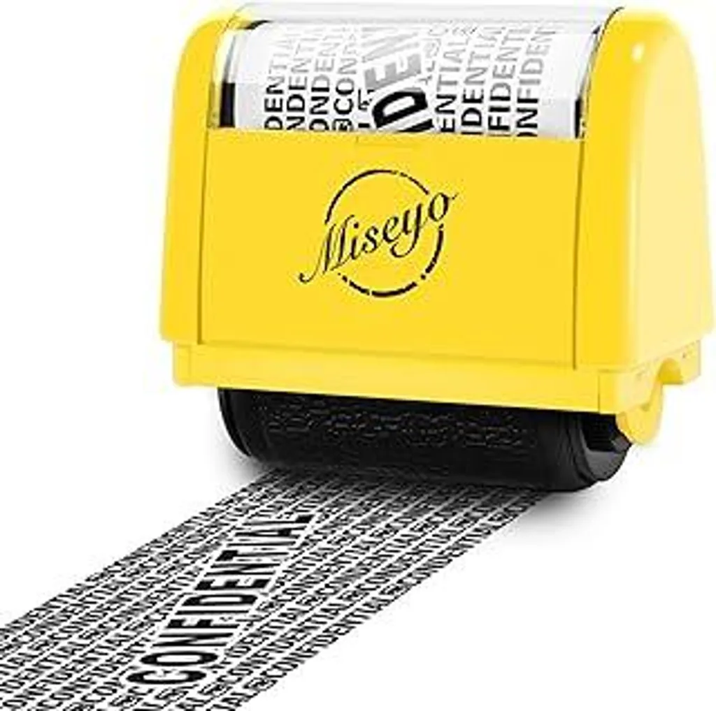 Miseyo Timbro Rotativo Largo 3,8 cm Giallo Protezione Dati e Privacy