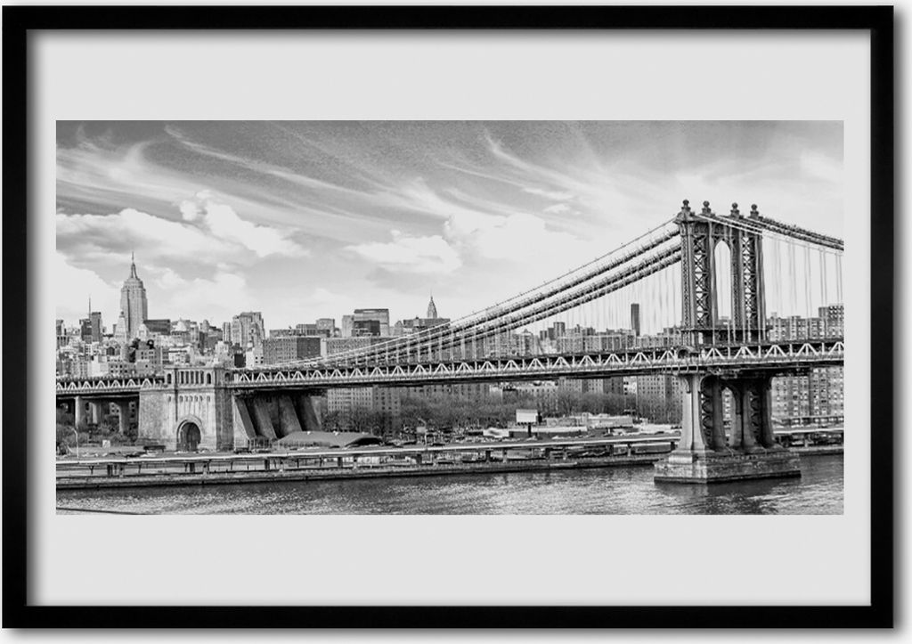 Bild 70x50 MDF-Rahmen Wandkunst Bridge-Architektur