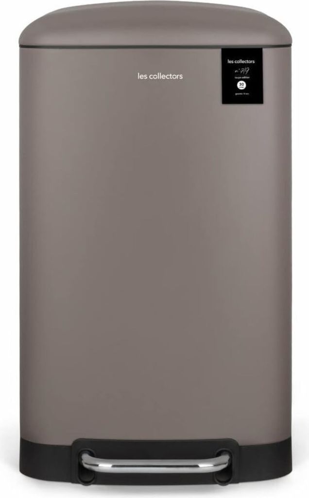 Les Collectors Küchen-Tretabfalleimer Edelstahl N°719, Fassungsvermögen 30 L, Kompakt, Praktisch, Herausnehmbarer Inneneimer, Design, Strapazier...