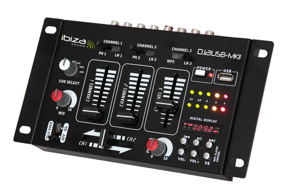 Mixeur DJ 2 canaux Ibiza DJ 22 USB pour animer vos fêtes privées à domicile