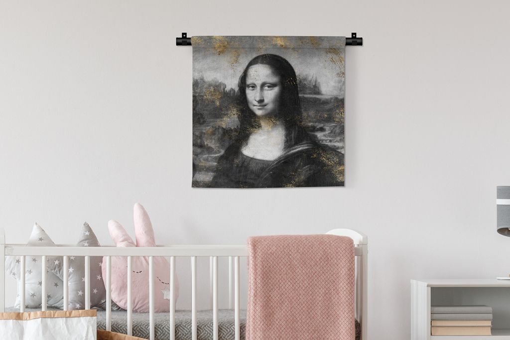 MuchoWow Wandteppich Wandbehang Mona Lisa - Leonardo da Vinci - Kunst 60x60 cm Tapisserie Dekoration Wandtuch - Dekorationen - Wand Decke
