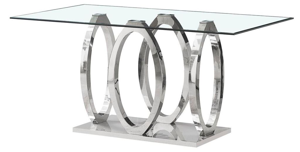 Esstisch Home ESPRIT Stahl gehärtetes Glas 160 x 90 x 76 cm