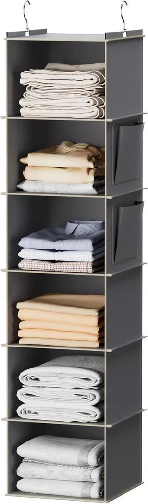 Rangement Suspendu 6 Compartiments Renforcé en MDF et Bambou Durable